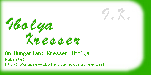 ibolya kresser business card